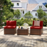 Armless Wicker Outdoor Patio Chair With Cushions Set