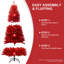Arbre de Noël rouge 6 pi - Arbre en PVC rouge pur avec 804 pointes, branches articulées, support en métal stable-448403410