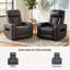 Fauteuil inclinable électrique Mason 37 po en cuir noir, double position, avec appui-tête réglable, porte-gobelet et port USB - Noir