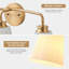 Luminaire de meuble-lavabo moderne en laiton poli 3 lumières avec abat-jour en verre
