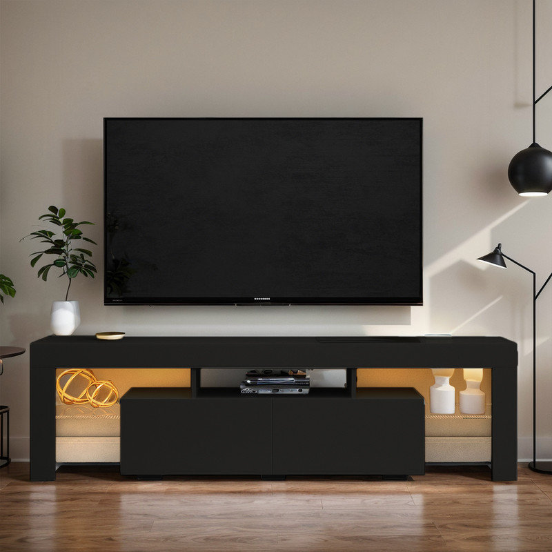 Crédence de rangement l 62,99 po Maruf, Noir