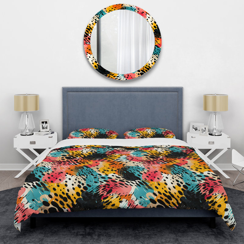 Ensemble de housse de couette Colorful Neon Jungle Flash II, Housse de couette pour très grand lit et 2 très
