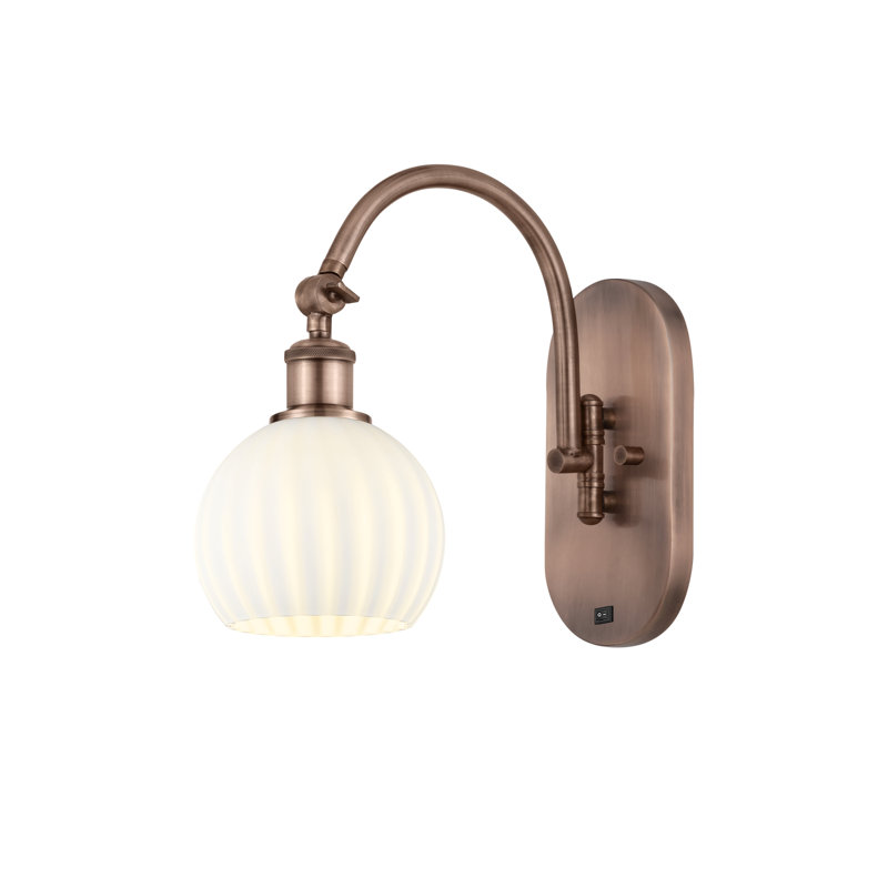 Berteal Steel Armed Sconce, Antique Copper, 11.5" H x 6" W x 12.5" D