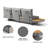 5-Pieces Modular Teak Patio Furniture Set With Smokeless Fire Pit 6 Person In Gray-1531796816