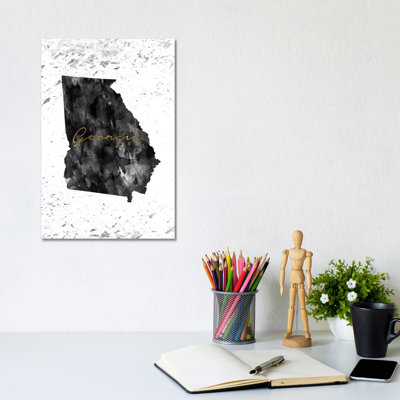 Georgia Black And White Gold - Wrapped Canvas Print