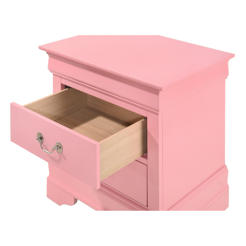 Charmante table de chevet traditionnelle rose