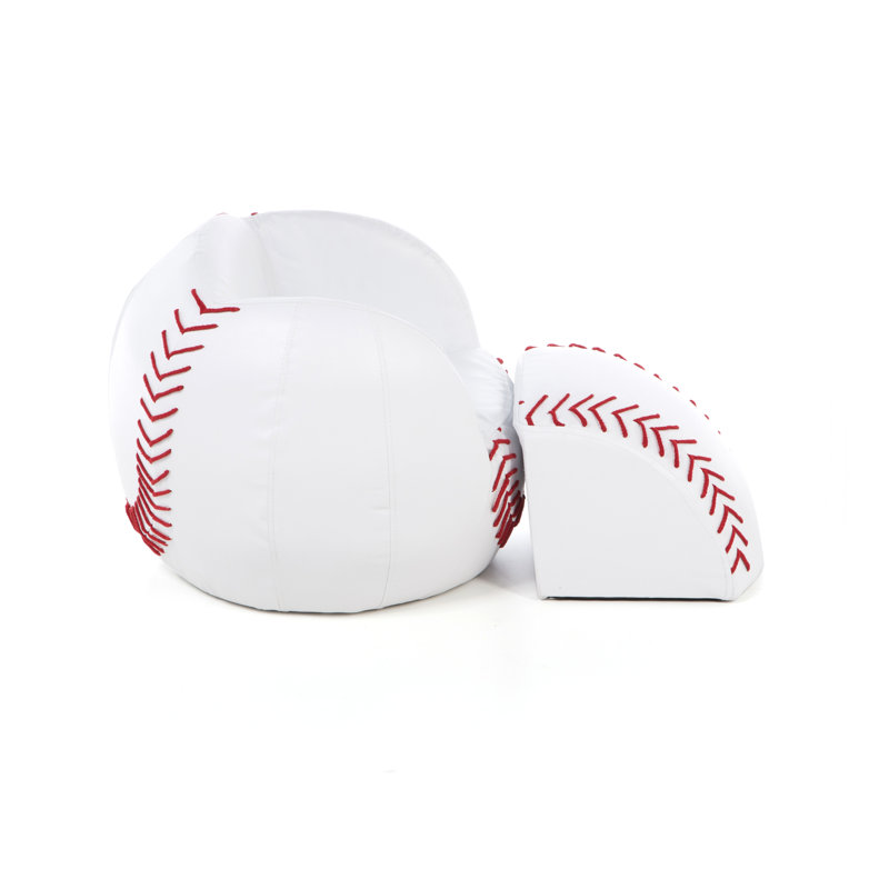 Fauteuil fantaisie pour enfants baseball et repose-pieds Isaac