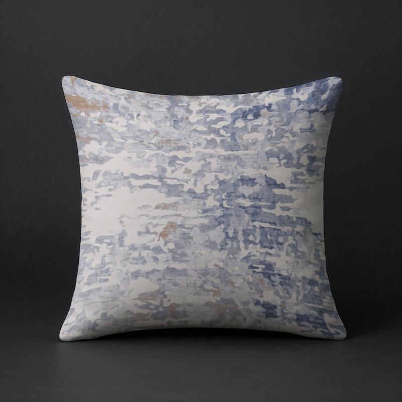 Coussin décoratif intérieur et extérieur Modern, Gris abstrait 269, Carré 16 po