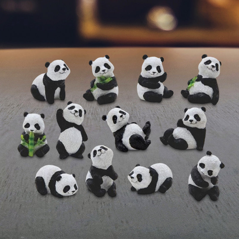 Figurine 12 pièces H 12,25 po Panda