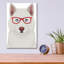 Art mural en verre épique «Husky portant des lunettes de hipster» par Furbaby Affiliates
