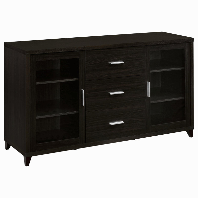 Nyler Cappuccino 3-Drawer Rectangular Tv Console