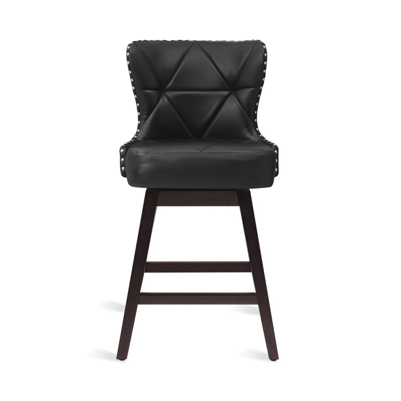 Tabouret de comptoir pivotant 26 po Arabele, Noir, noir, noir, noir, 1, Marron foncé