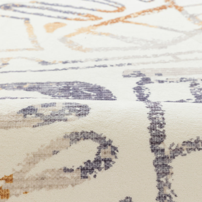 Sportsglyphs Tennis Ivory Power Loom Polyester Area Rug, Round 6', Ivory 