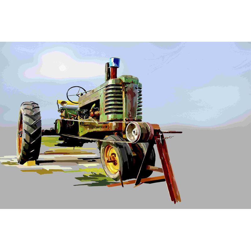 " Vintage Tractor V " by Emily Kalina Painting Print, 20" H x 30" W  