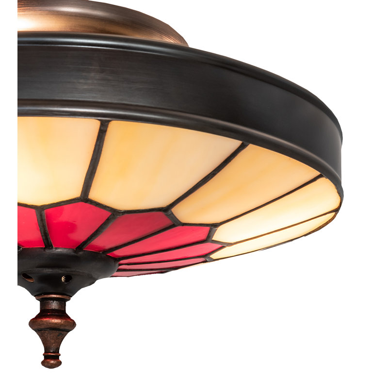 Meyda Tiffany & Stained Glass 3 - Light Semi Flush Mount, 5.75" H x 10" W x 10" D