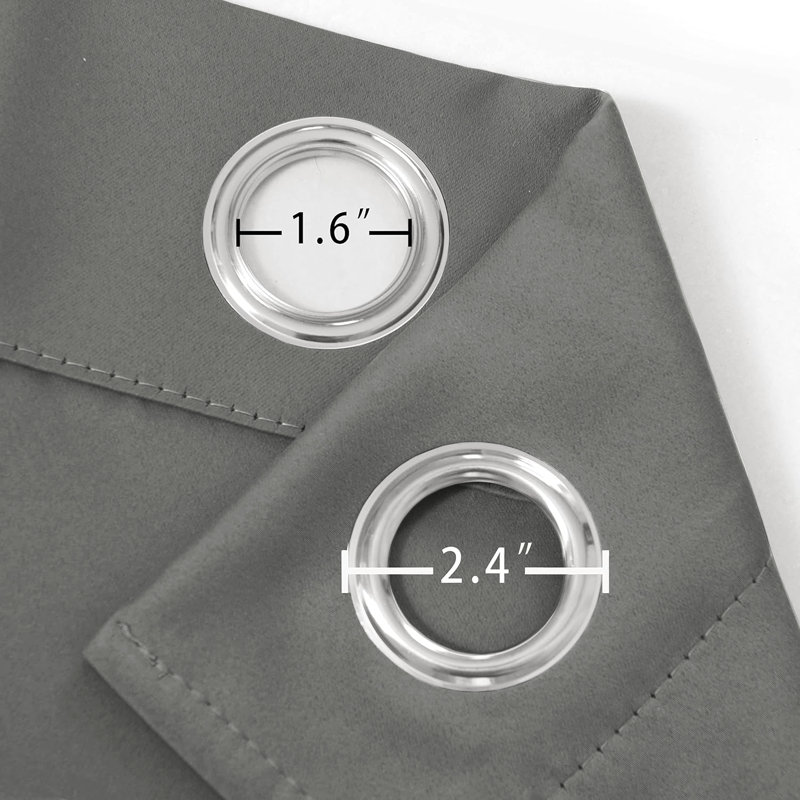 100% Room Darkening Blackout Eyelet Curtains (Set Of 2) , Dark Grey, 117cm Width x 137cm Drop
