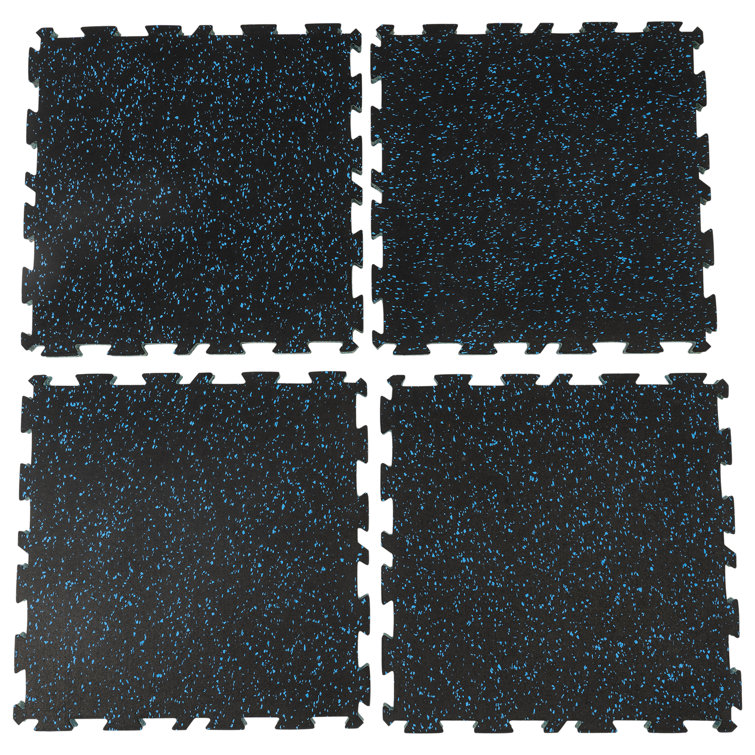 Exercise Floor Mat Fitness Foam Mats Arlmont & Co. Color: Black/Blue