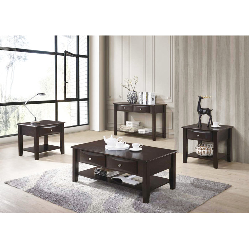 Table de bout simple en bois avec table de bout et tiroir d'appoint