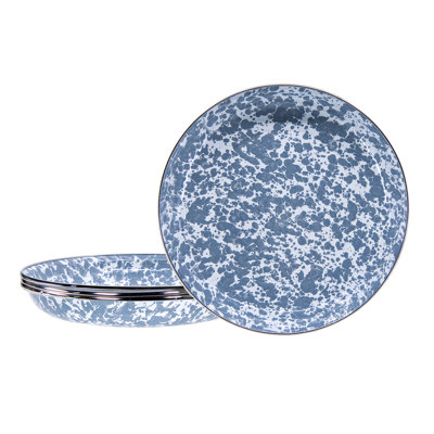 Set of 4 Grey Swirl Pasta Plates