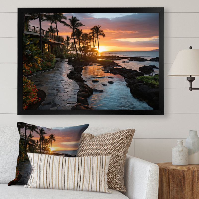 Maui Tropical Dreamscape I, reproduction d'art sur toile, Cadre photo noir, H 12 po x l 20 po x P 1 po