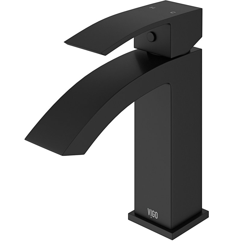Satro 7" H Single Handle Single Hole Bathroom Faucet, Matte Black