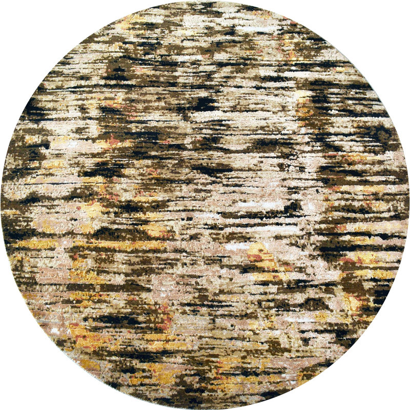 Area Rug in Brown, Round 6'