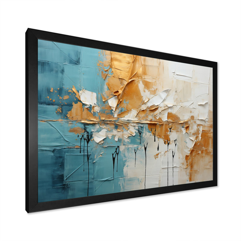 Geerken Transcendent Textures I, reproduction d'art sur toile, H 12 po x l 20 po x P 1 po, Cadre photo noir