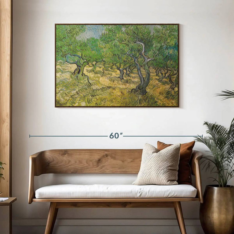 Olive Grove, 43 po x 29 po, Cadre flottant noyer