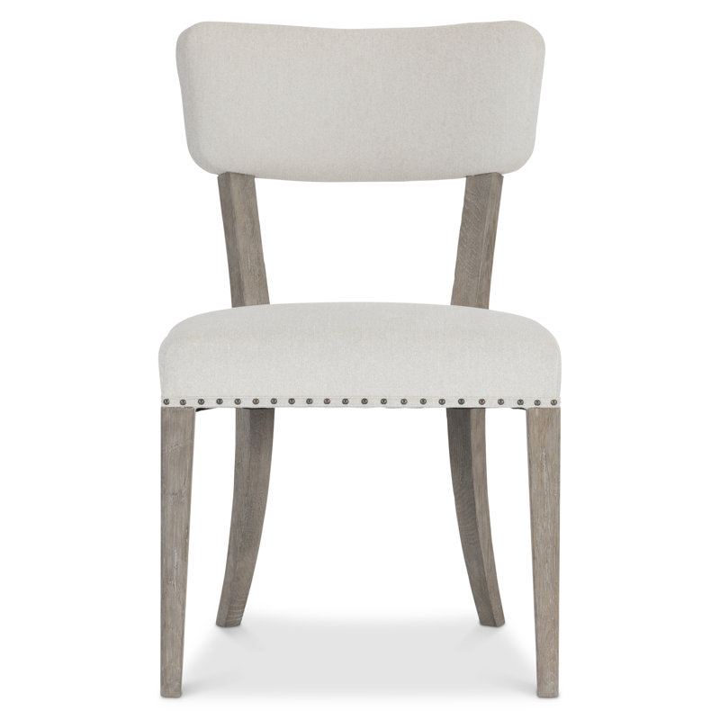 Transitional Albion Upholstered Side Chair in Beige and White