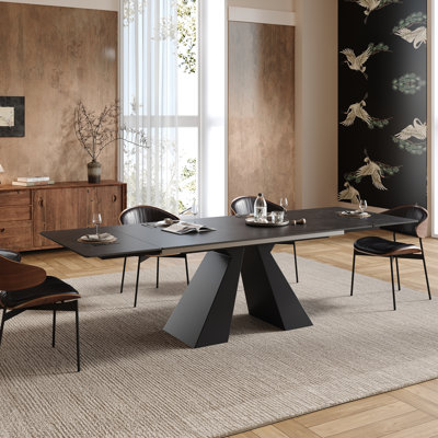 Black Extend Dining Table by Brayden Studio