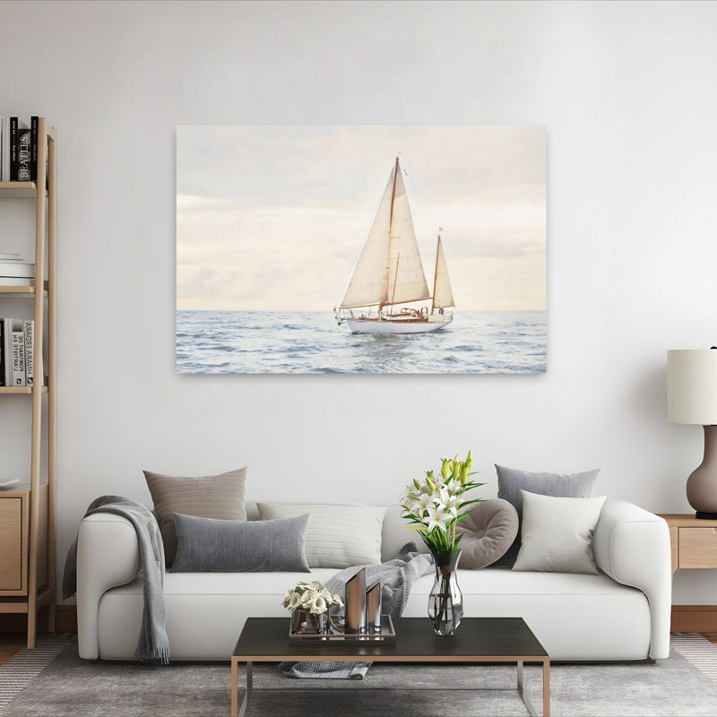 Voilier, art mural contemporain, H 40 po x l 60 po