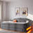 Upholstered Daybed With Led Belt And 3 Drawers-239623796