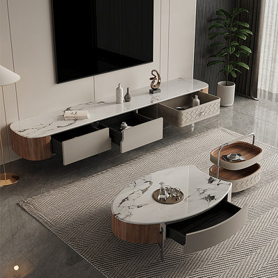 Ensemble de table basse et meuble télé de luxe moderne