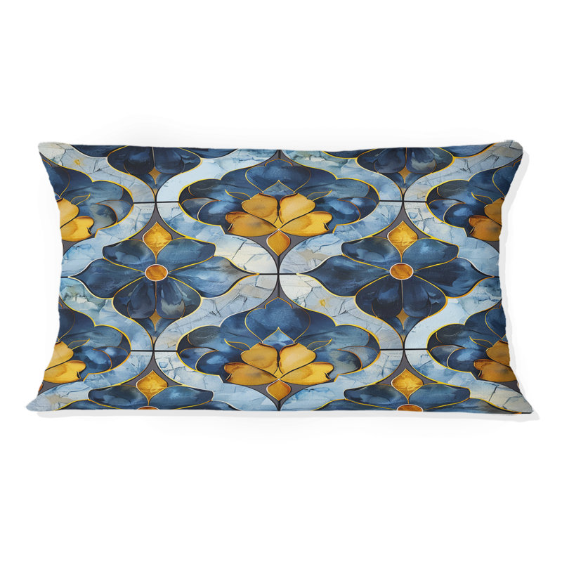 Motif lombaire bleu à motif quadrilobe II - moderne