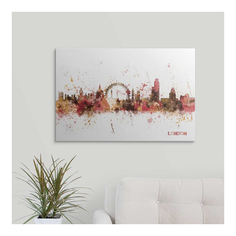 «London, England Skyline» par Francy, impression, H 24 po x l 36 po x P 1,5 po, Toile