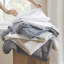 Grand - housse de couette tissée 3 pièces avec rayures épurées, envers en microfibre et attaches d'angle intérieures à rayures respirantes naturelles