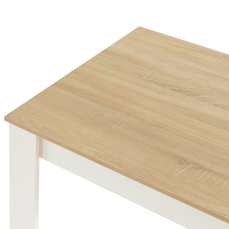 Table de salle à manger blanche moderne en bois avec deux bancs, ensemble de trois pièces, bureau d'écriture