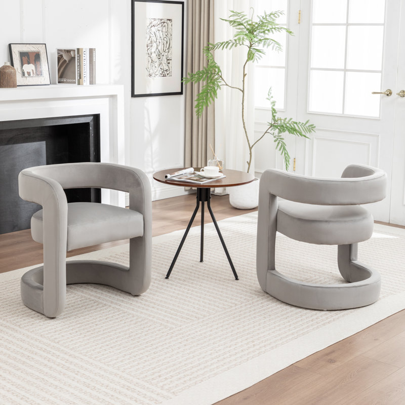 Kirsi Velvet Dining Chair（Set of 2）, Gray