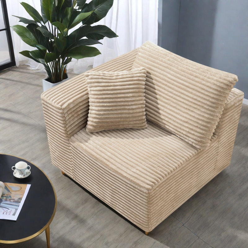 Chaises d'appoint modernes, canapé compact en velours côtelé pour la maison
