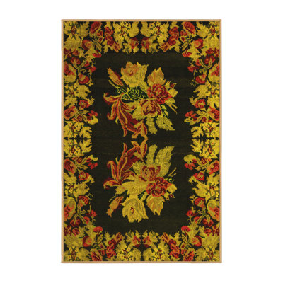 Washable Floral Indoor Rug