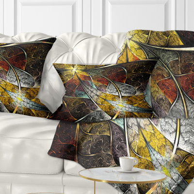 Coussin décoratif symétrique à motif floral fractal