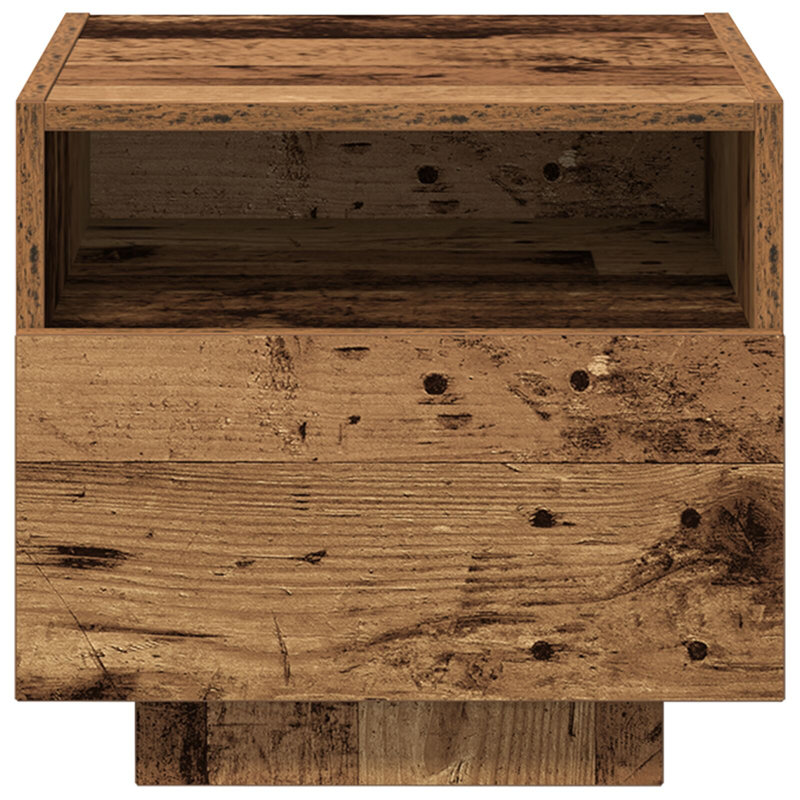 Bedside Cabinet Compact Storage, Old Wood