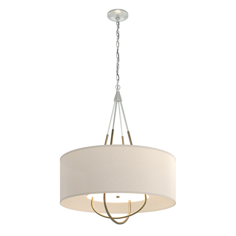 Loop 4 - Light Chandelier, Vintage Platinum, Natural Anna, Soft Gold