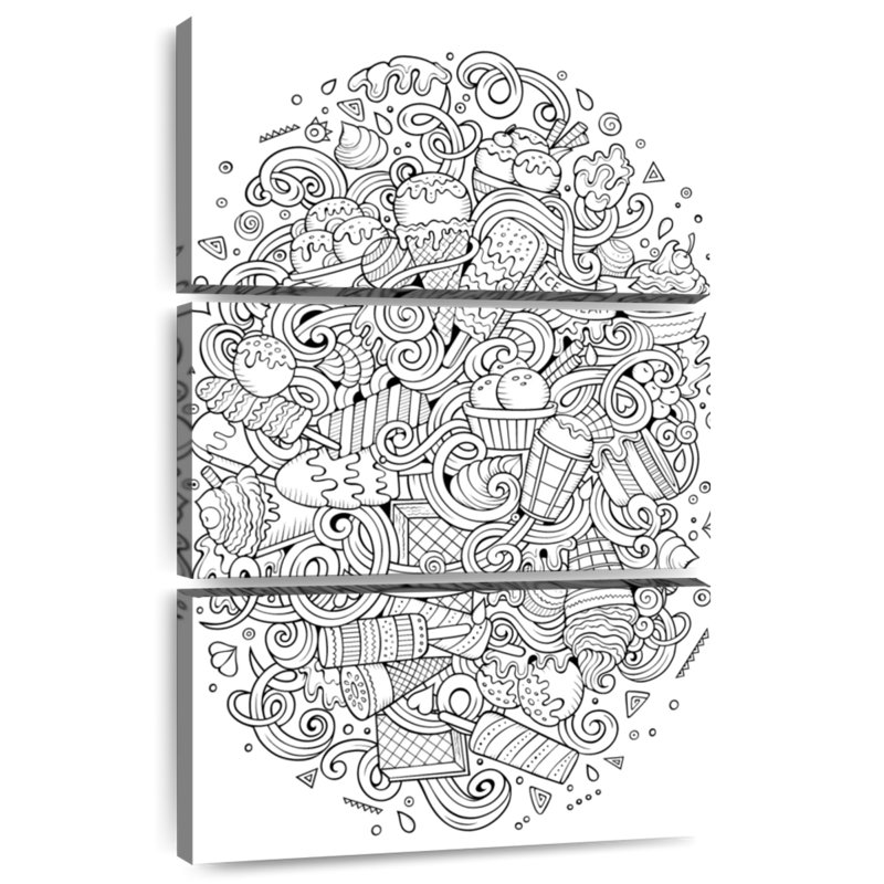 Yarlin Ice Cream Doodles, 74" H x 48" W
