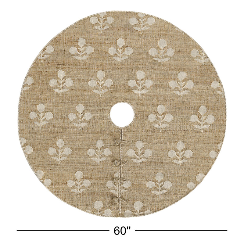 Erin Gates by Momeni Orchard Bloom Natural Hand Woven Wool and JuteTree Skirt 5' X 5' Round