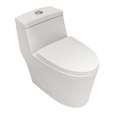 Ceramic One Toilet With Dual Flush And Tranquil Seat Skirted Design Quiet