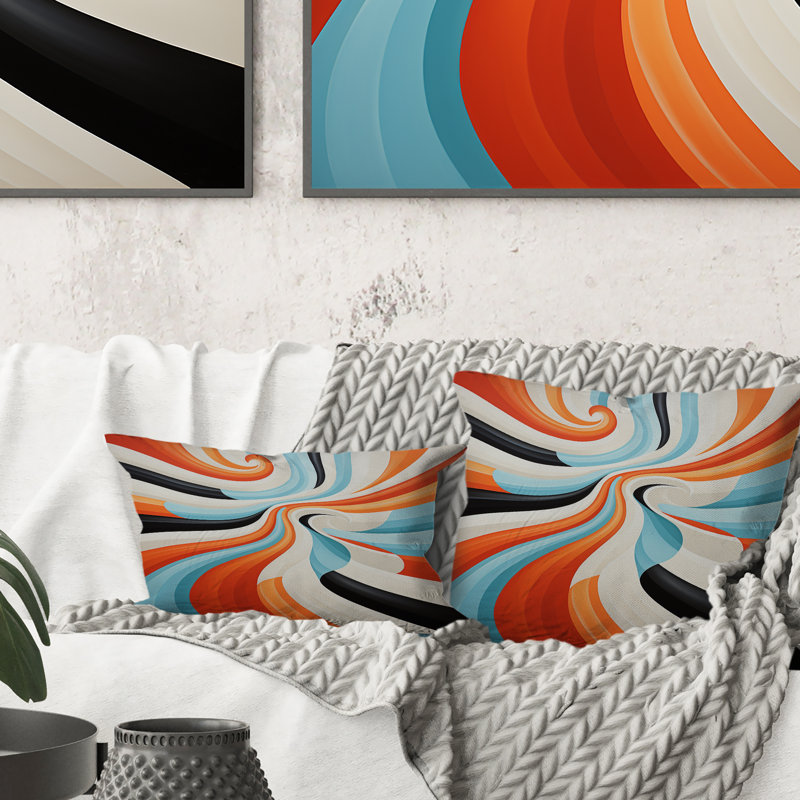 Coussin décoratif orange Mid Century Optic I - Abstract Midcentury