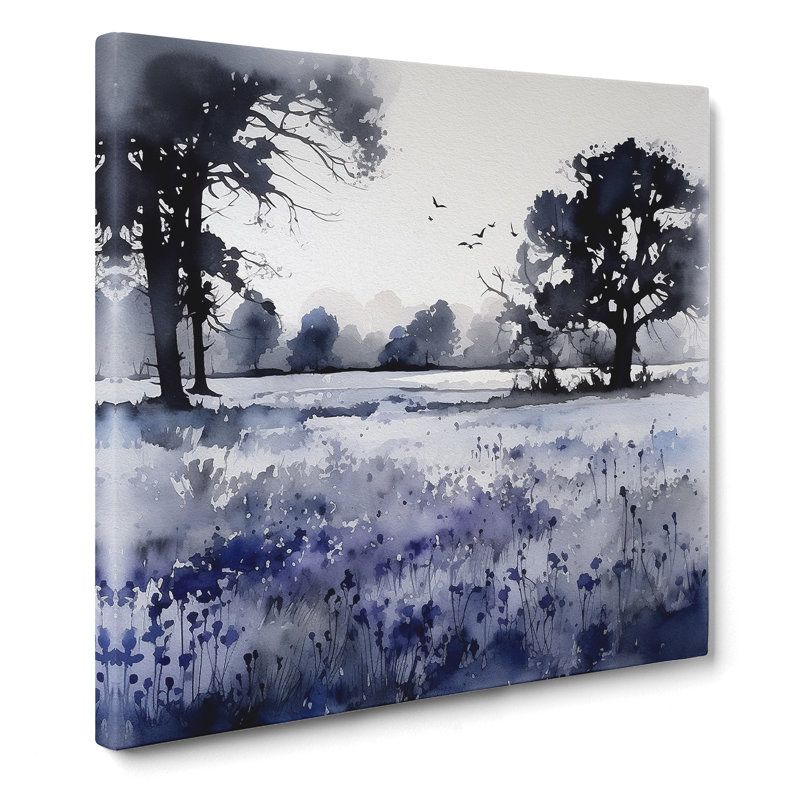Bluebell Field Ink Wash No.2 - Print, 50cm H x 50cm W x 3cm D
