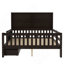 Lit plateforme double avec tableau noir, lit plateforme en bois massif avec tiroirs et tablettes de rangement, conception amusante et peu encombrante, espresso-1169432777