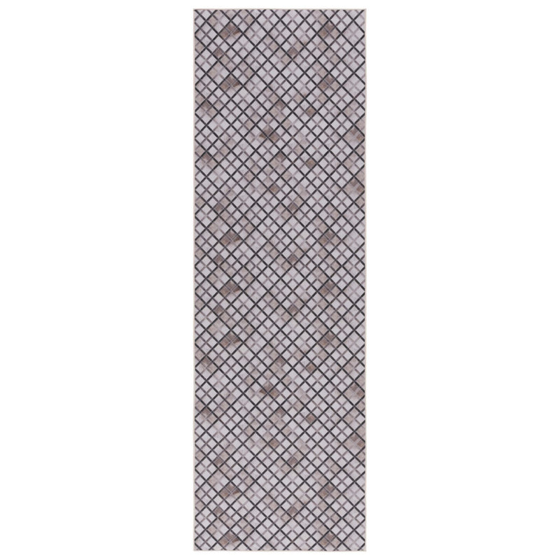 Faux Hide Performance Machine Washable Geometric Rug, Runner 2'6" x 8'